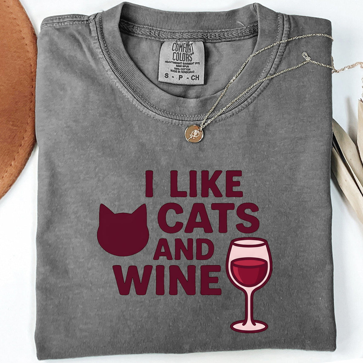 I Like Cats and Wine Shirt, Funny Cat Lover Tee, Cat Mom Wine Shirt, Wine Lover Gift for Women
