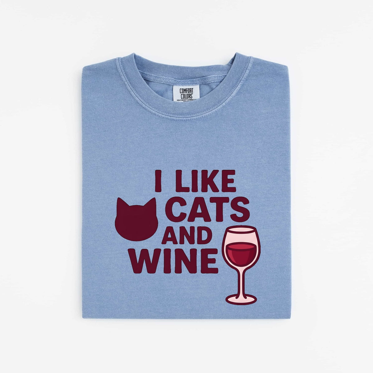 I Like Cats and Wine Shirt, Funny Cat Lover Tee, Cat Mom Wine Shirt, Wine Lover Gift for Women