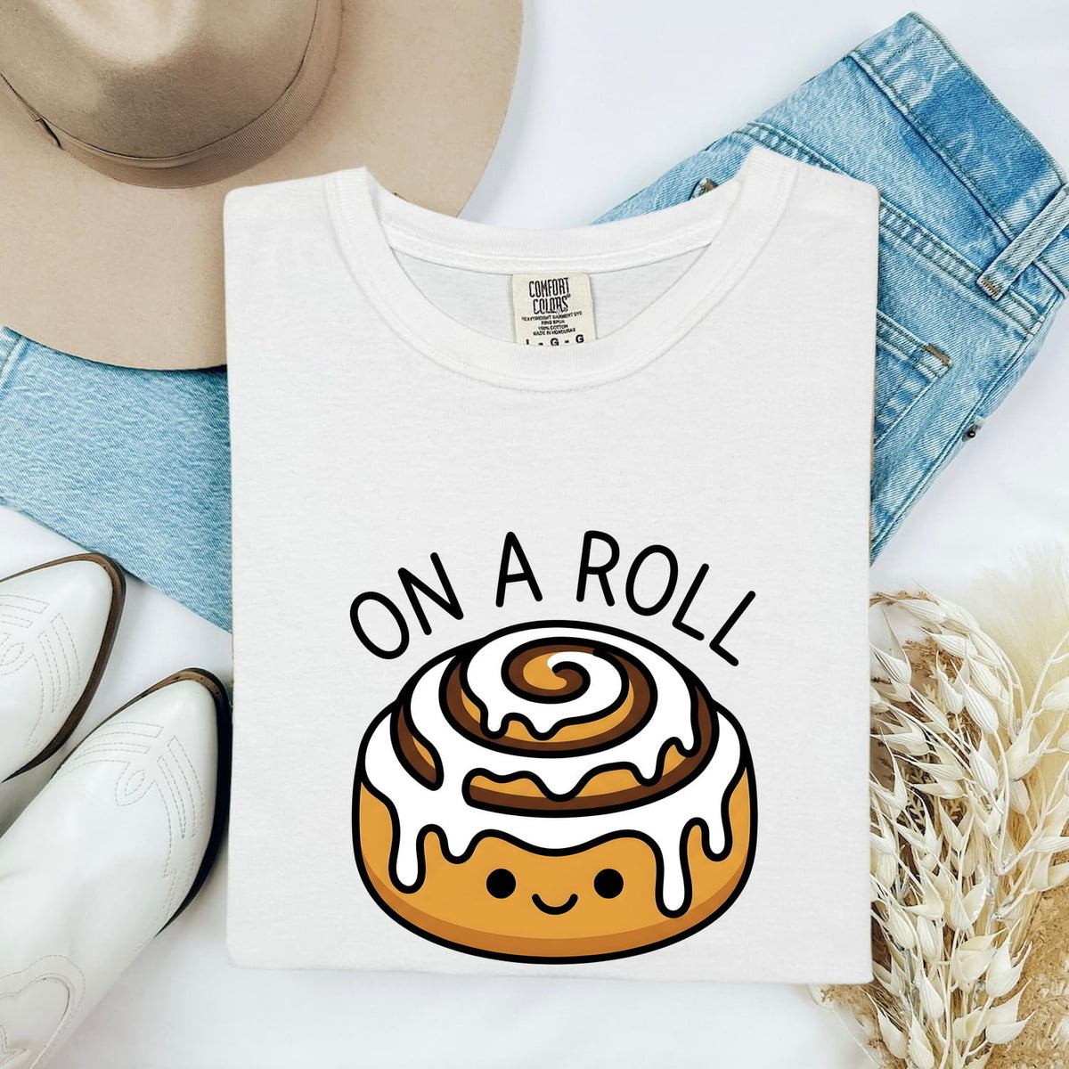 Funny Cinnamon Roll Shirt, On a Roll Tee, Cute Cinnamon Bun Shirt, Bakery Lover Gift for Women
