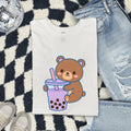 Cute Boba Bear Shirt, Kawaii Bubble Tea Tee, Teddy Bear Shirt, Milk Tea Lover Gift for Women