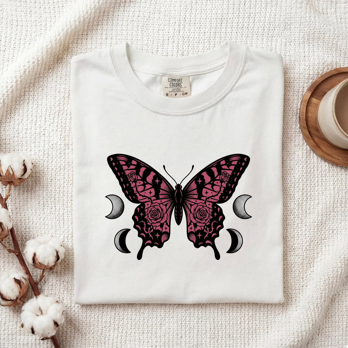 Celestial Butterfly Shirt, Moon Phase Tee, Mystical Butterfly Shirt, Boho Spiritual Tee, Butterfly Lover Gift for Women