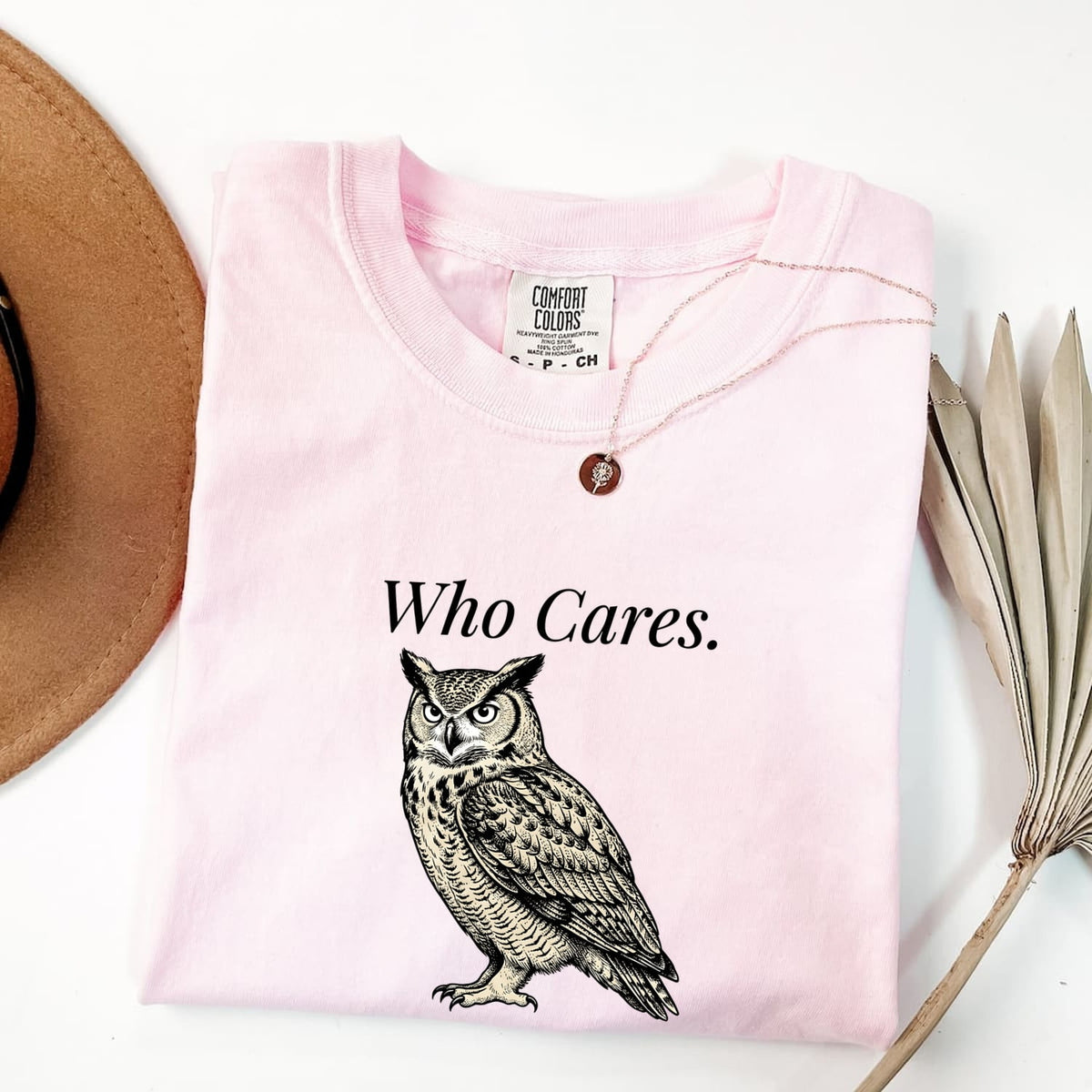 Who Cares Owl Shirt, Funny Sarcastic Owl Tee, Vintage Owl Graphic Shirt, Introvert Humor Tee, Owl Lover Gift