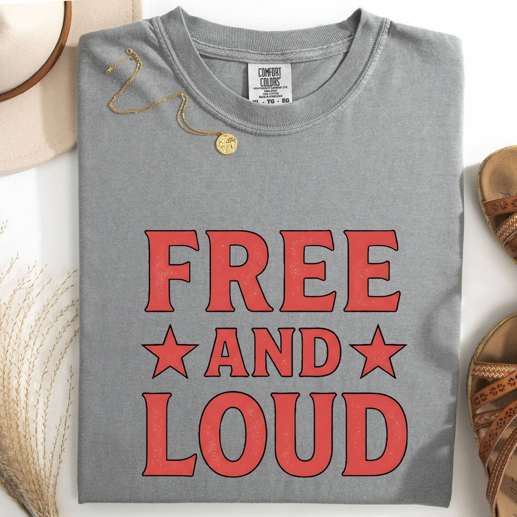 Free and Loud Shirt, Western Graphic Tee, Retro Cowgirl Shirt, Vintage Americana Tee, Bold Statement Shirt for Women