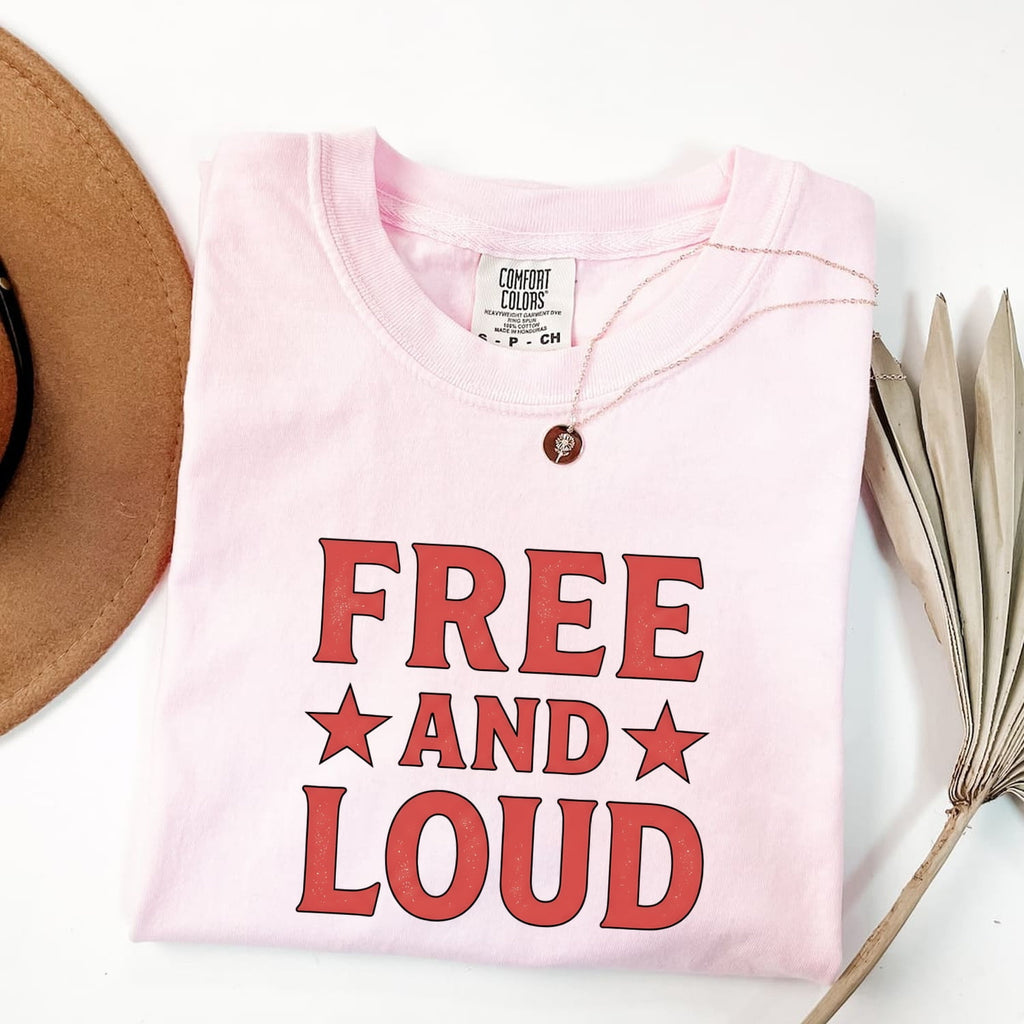 Free and Loud Shirt, Western Graphic Tee, Retro Cowgirl Shirt, Vintage Americana Tee, Bold Statement Shirt for Women