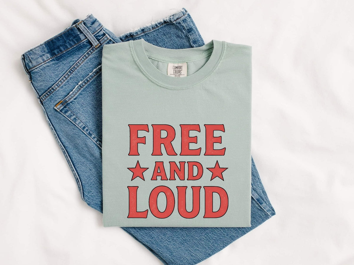 Free and Loud Shirt, Western Graphic Tee, Retro Cowgirl Shirt, Vintage Americana Tee, Bold Statement Shirt for Women