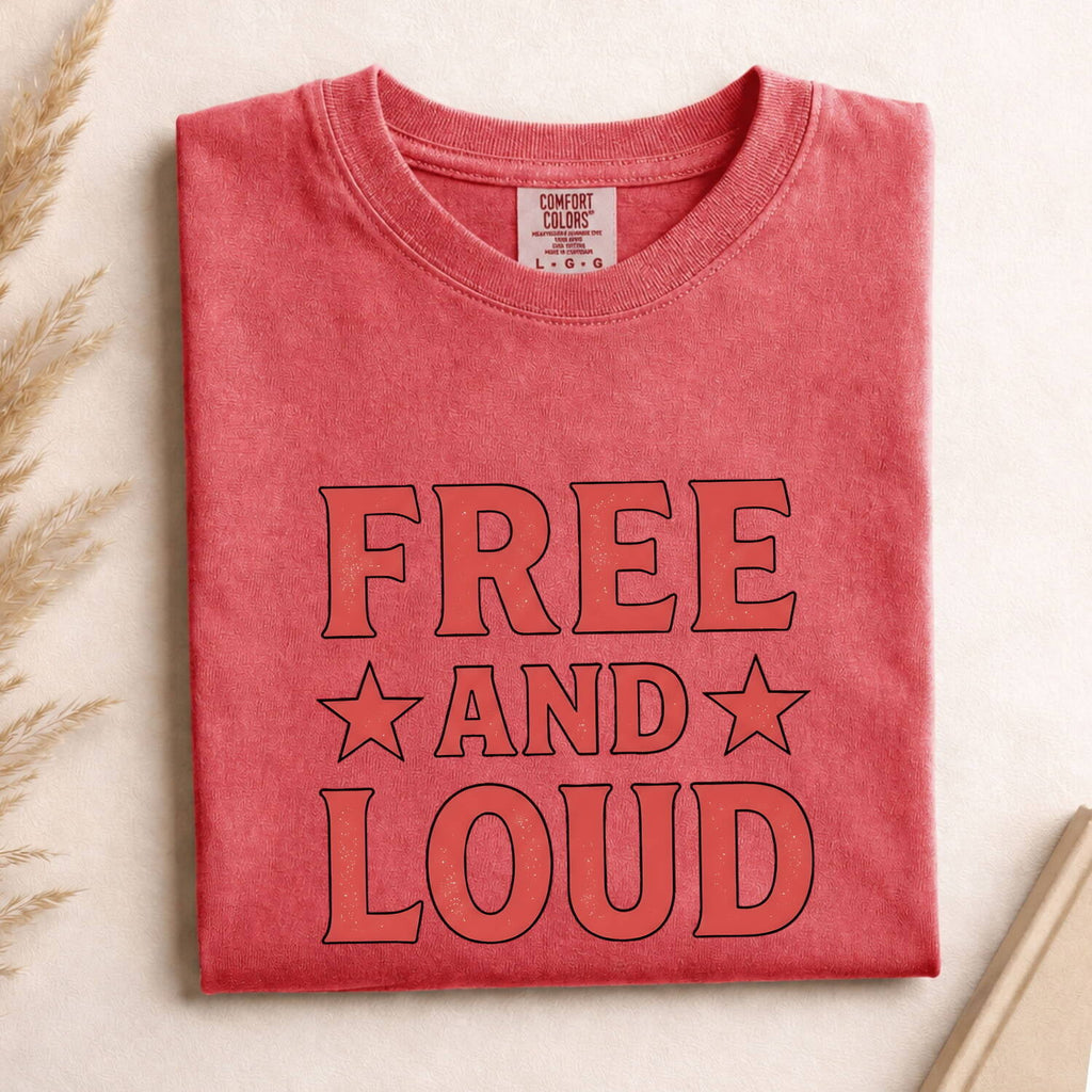 Free and Loud Shirt, Western Graphic Tee, Retro Cowgirl Shirt, Vintage Americana Tee, Bold Statement Shirt for Women