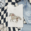 Floral Horse Shirt, Horse Lover Tee, Western Horse Graphic Shirt, Boho Cowgirl Tee, Equestrian Gift for Women