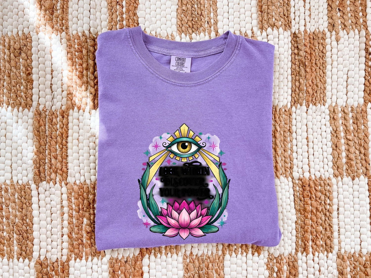 Look Within Discover Your Power Shirt, Inspirational Lotus Tee, Spiritual Empowerment Shirt, Positive Affirmation Gift