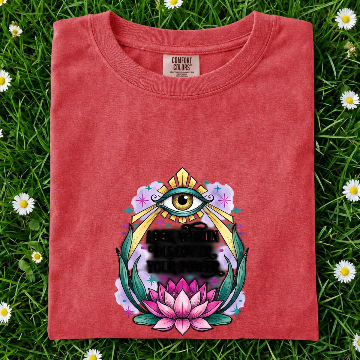 Look Within Discover Your Power Shirt, Inspirational Lotus Tee, Spiritual Empowerment Shirt, Positive Affirmation Gift