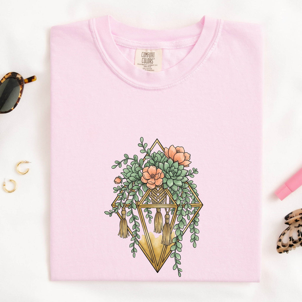 Succulent Shirt, Terrarium Plant Tee, Botanical Graphic Shirt, Plant Lover Gift, Floral Boho Tee for Women