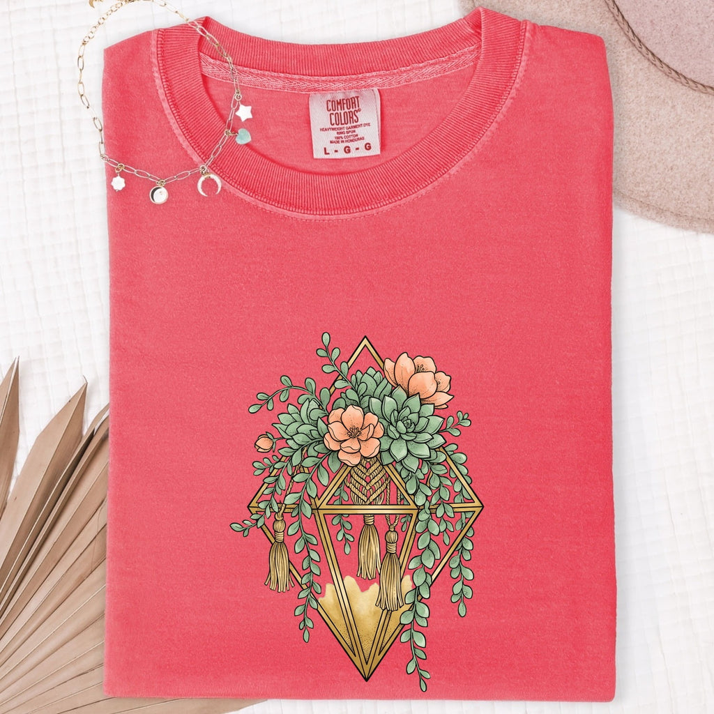 Succulent Shirt, Terrarium Plant Tee, Botanical Graphic Shirt, Plant Lover Gift, Floral Boho Tee for Women