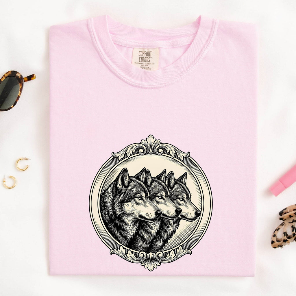 Wolf Pack Shirt, Vintage Wolf Graphic Tee, Three Wolves Shirt, Wildlife Lover Gift, Nature Shirt for Women