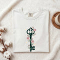 Vintage Skeleton Key Shirt, Floral Key Tee, Rose Graphic Shirt, Mystical Boho Tee, Gothic Gift for Women