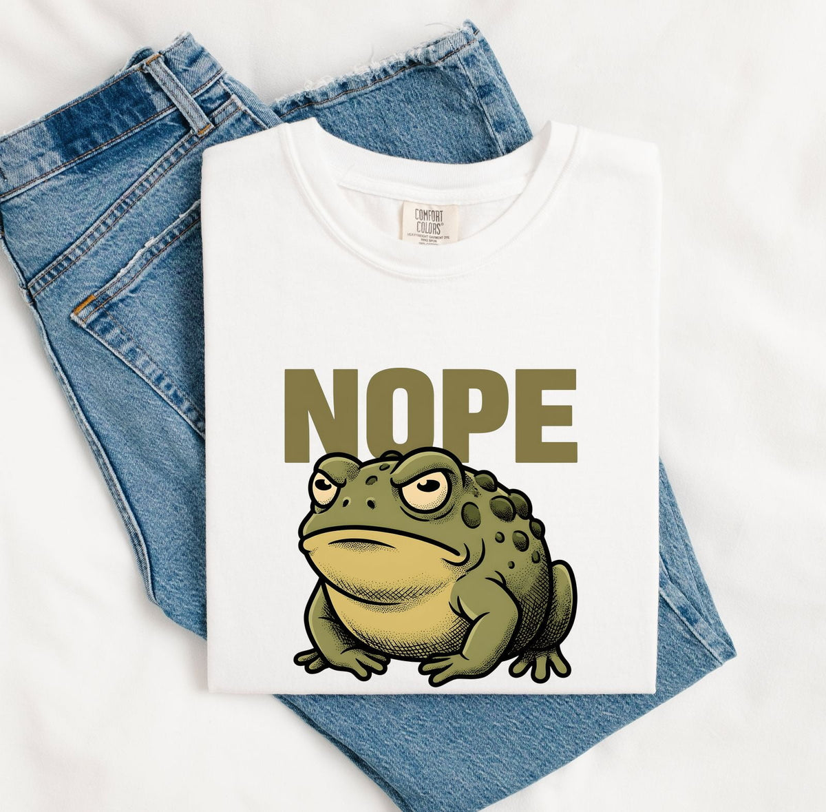 NOPE Frog Shirt, Funny Frog Tee, Sarcastic Toad Shirt, Grumpy Frog Graphic Tee, Frog Lover Gift