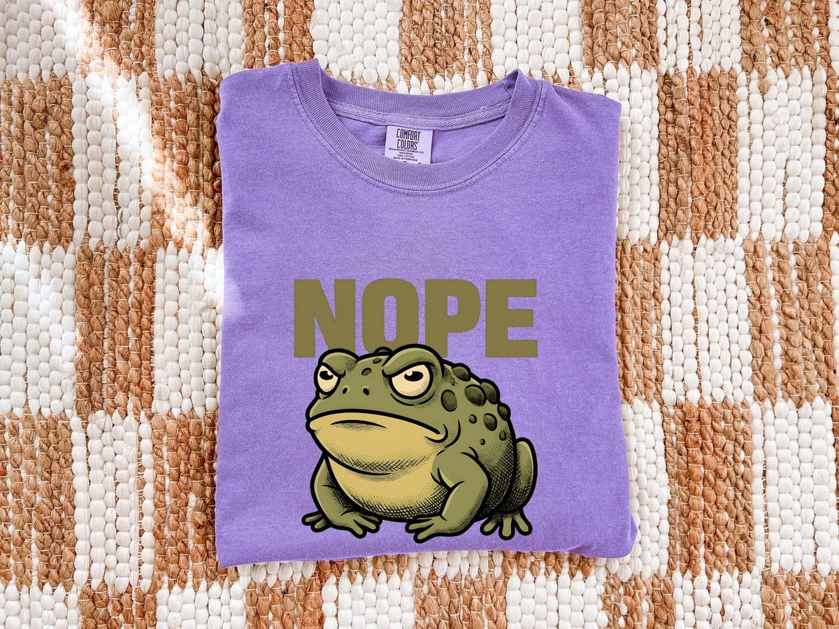 NOPE Frog Shirt, Funny Frog Tee, Sarcastic Toad Shirt, Grumpy Frog Graphic Tee, Frog Lover Gift