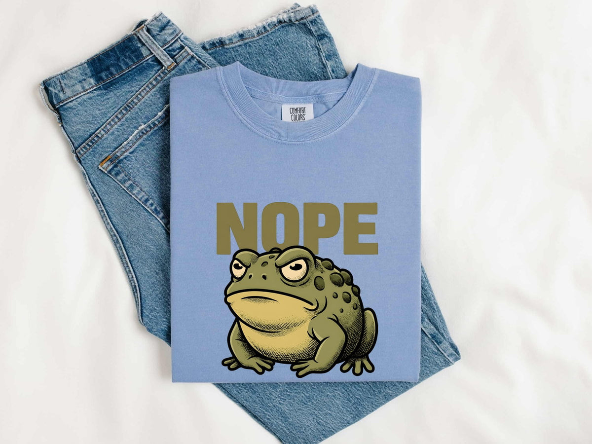 NOPE Frog Shirt, Funny Frog Tee, Sarcastic Toad Shirt, Grumpy Frog Graphic Tee, Frog Lover Gift