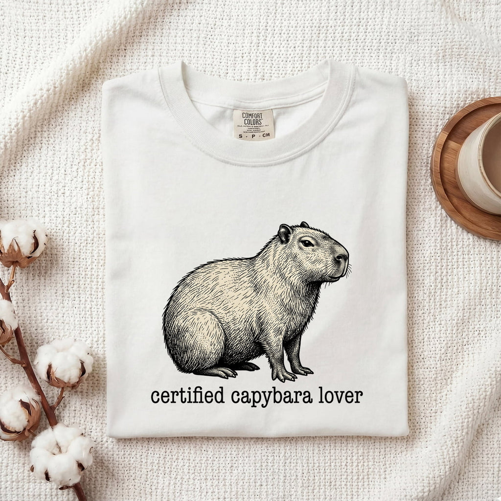 Certified Capybara Lover Shirt, Funny Capybara Tee, Cute Animal Graphic Shirt, Capybara Gift for Women