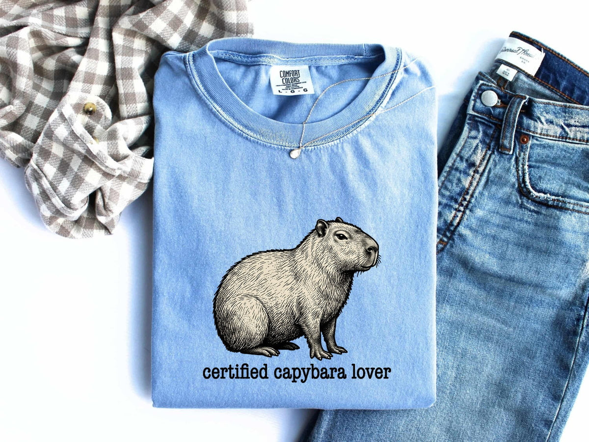 Certified Capybara Lover Shirt, Funny Capybara Tee, Cute Animal Graphic Shirt, Capybara Gift for Women