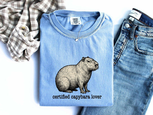 Certified Capybara Lover Shirt, Funny Capybara Tee, Cute Animal Graphic Shirt, Capybara Gift for Women