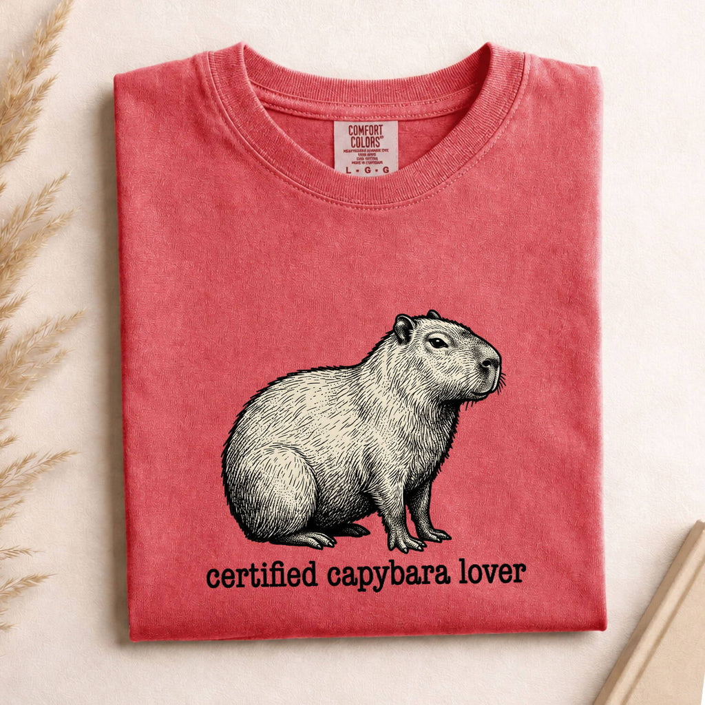 Certified Capybara Lover Shirt, Funny Capybara Tee, Cute Animal Graphic Shirt, Capybara Gift for Women