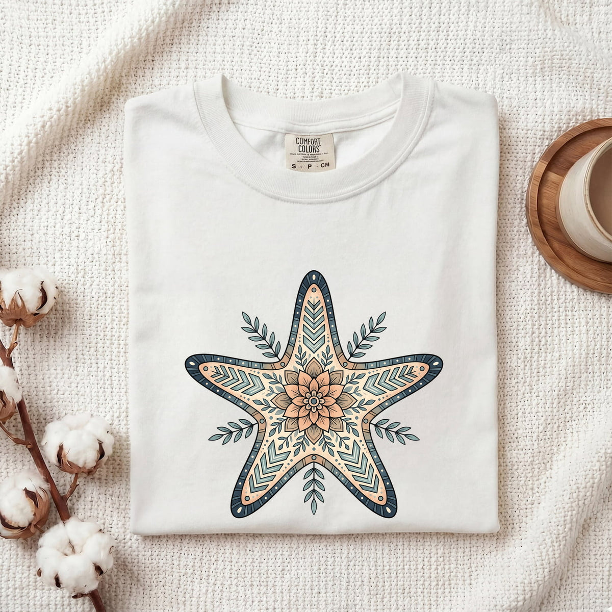 Starfish Shirt, Coastal Beach Tee, Boho Sea Star Graphic Shirt, Ocean Lover Tee, Beach Lover Gift for Women