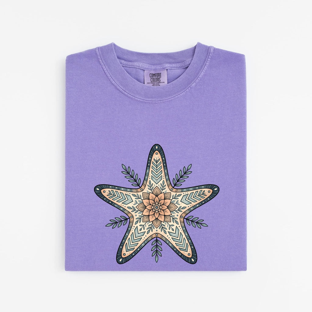Starfish Shirt, Coastal Beach Tee, Boho Sea Star Graphic Shirt, Ocean Lover Tee, Beach Lover Gift for Women