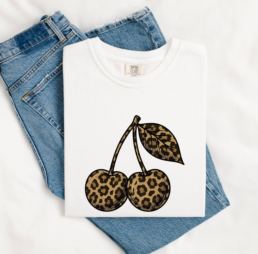 Leopard Cherry Shirt – Animal Print Cherry Graphic Tee