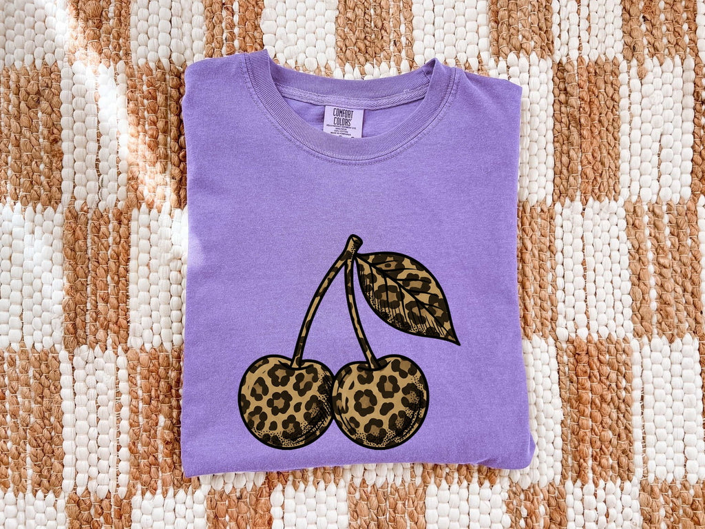 Leopard Cherry Shirt – Animal Print Cherry Graphic Tee