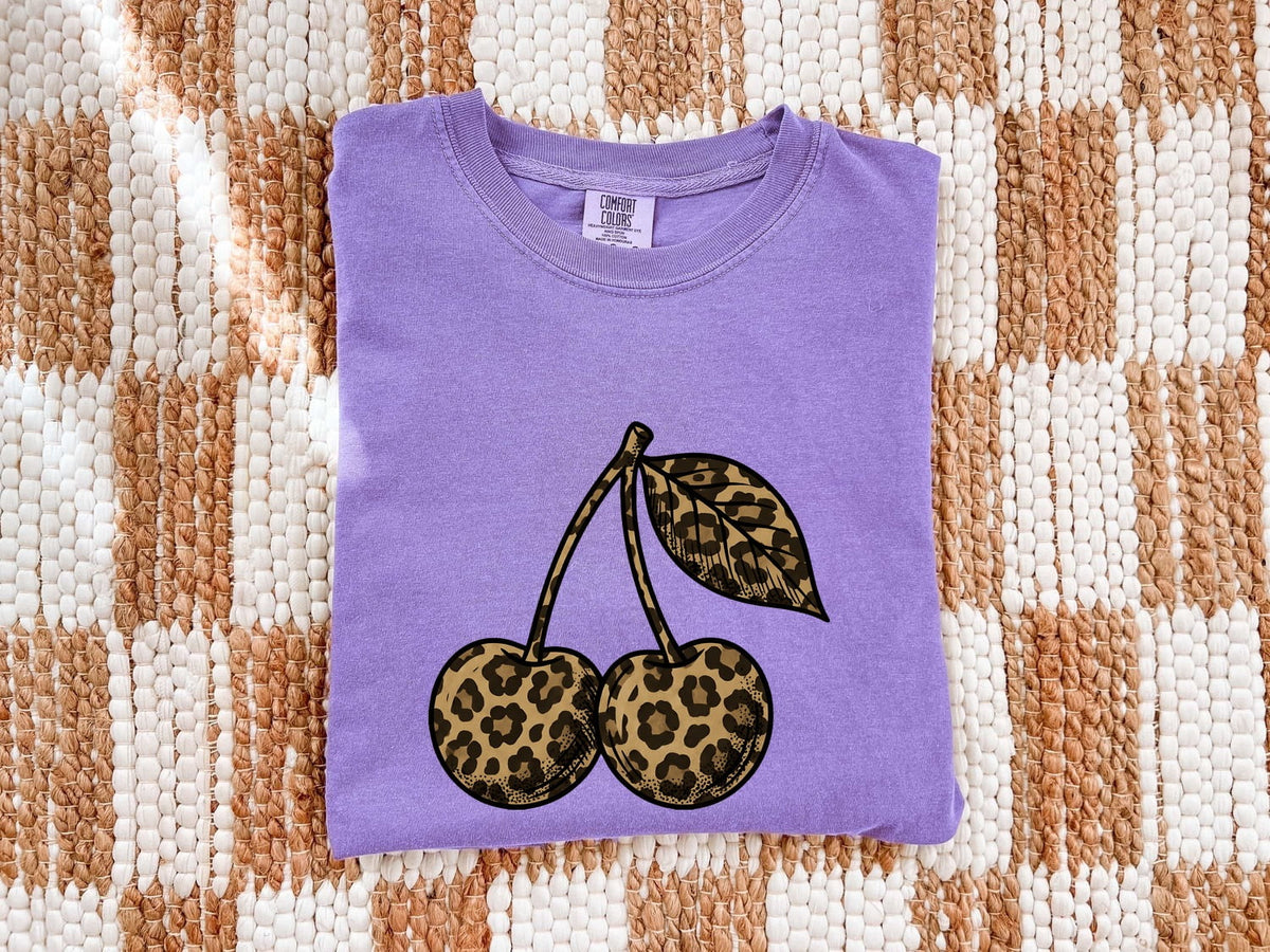 Leopard Cherry Shirt – Animal Print Cherry Graphic Tee