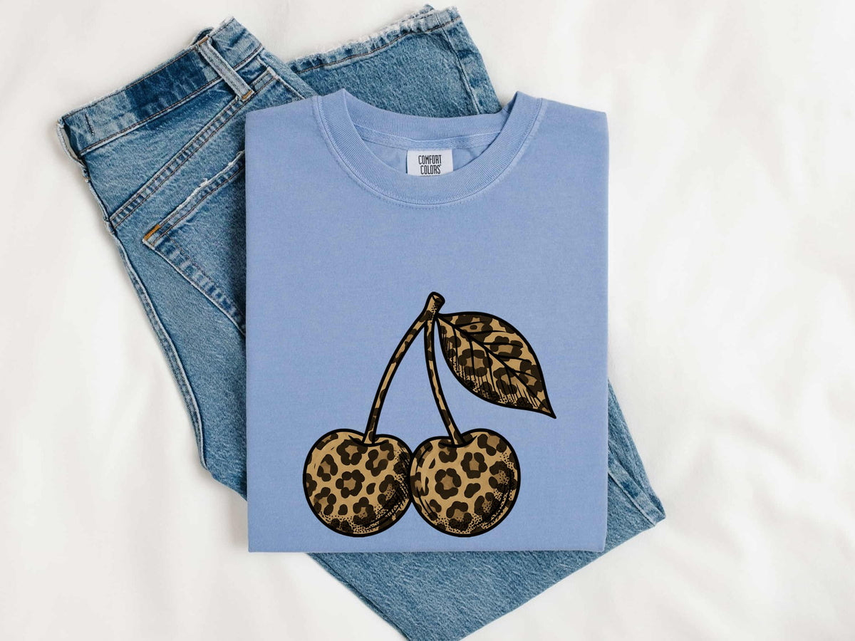 Leopard Cherry Shirt – Animal Print Cherry Graphic Tee