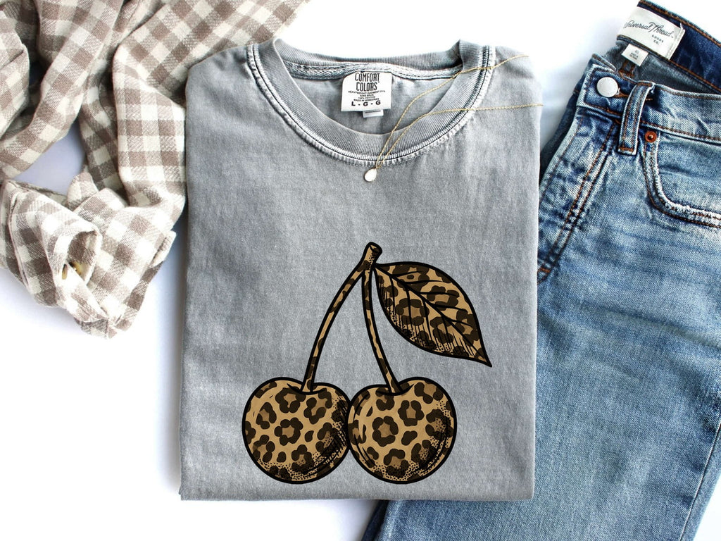 Leopard Cherry Shirt – Animal Print Cherry Graphic Tee