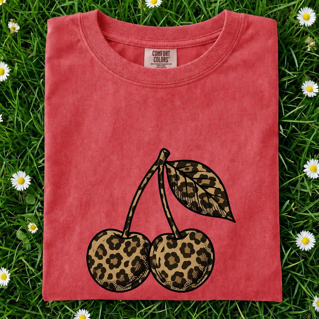Leopard Cherry Shirt – Animal Print Cherry Graphic Tee