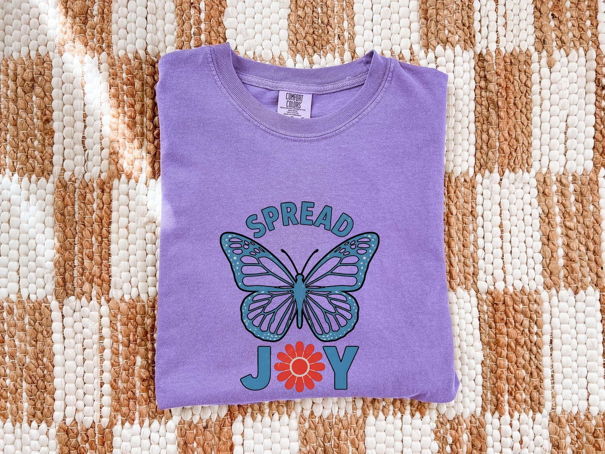 Spread Joy Butterfly Shirt – Positive Inspirational Graphic Tee