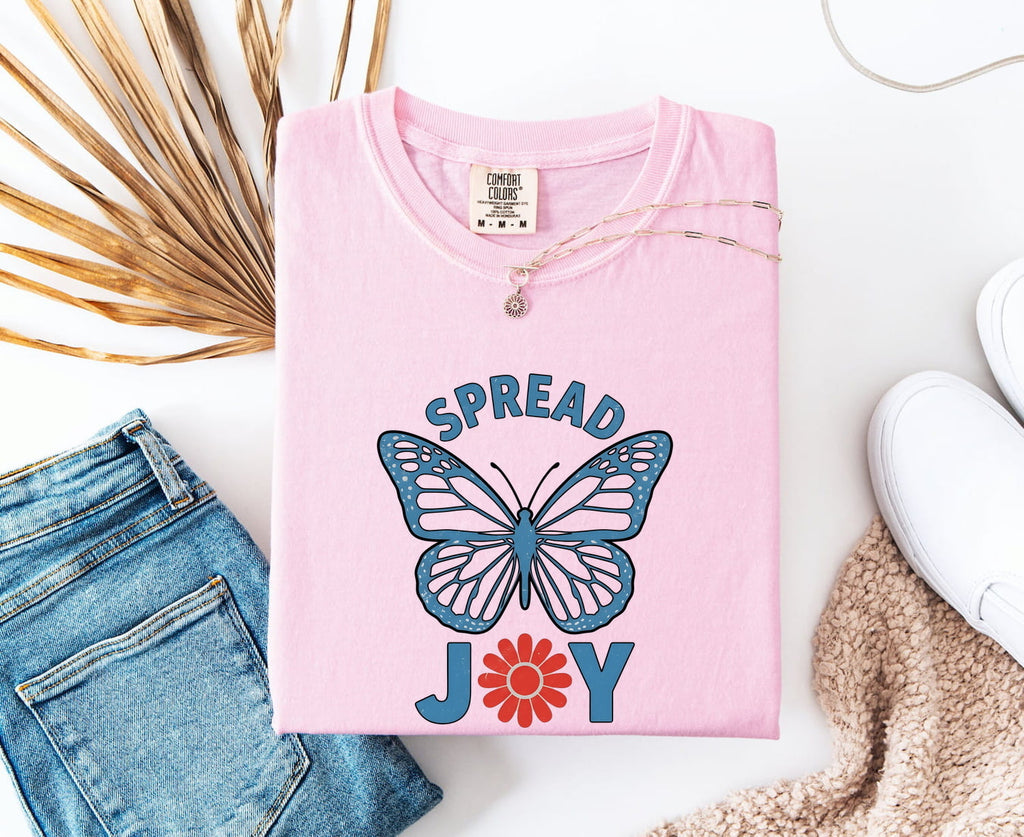 Spread Joy Butterfly Shirt – Positive Inspirational Graphic Tee