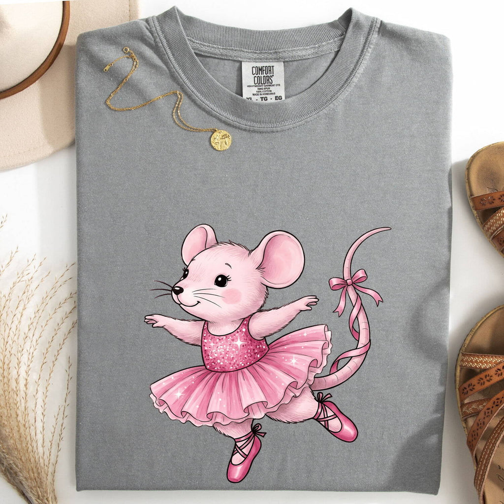 Ballerina Mouse Shirt – Cute Pink Ballet Graphic Tee