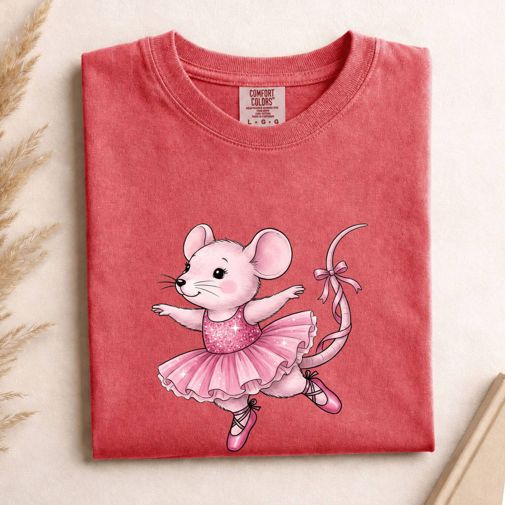 Ballerina Mouse Shirt – Cute Pink Ballet Graphic Tee