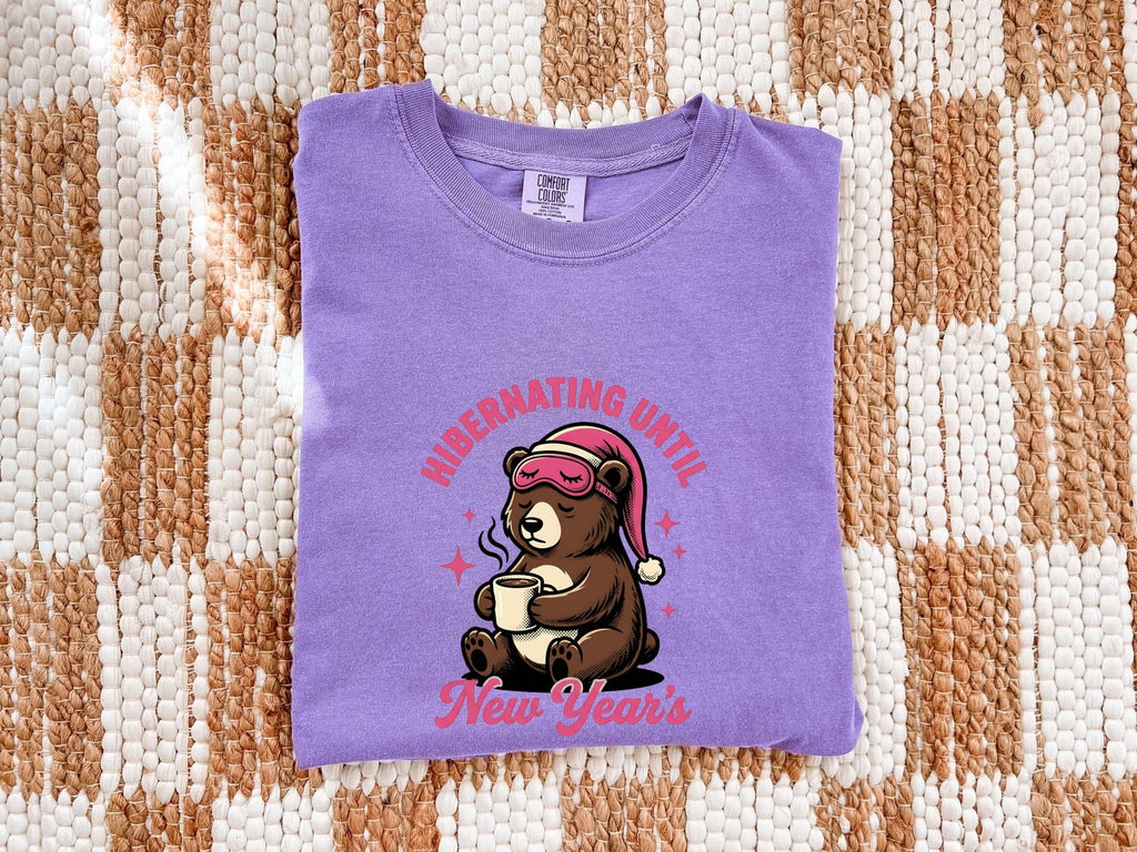 Hibernating Until New Year's Bear Shirt – Funny Winter Coffee Tee