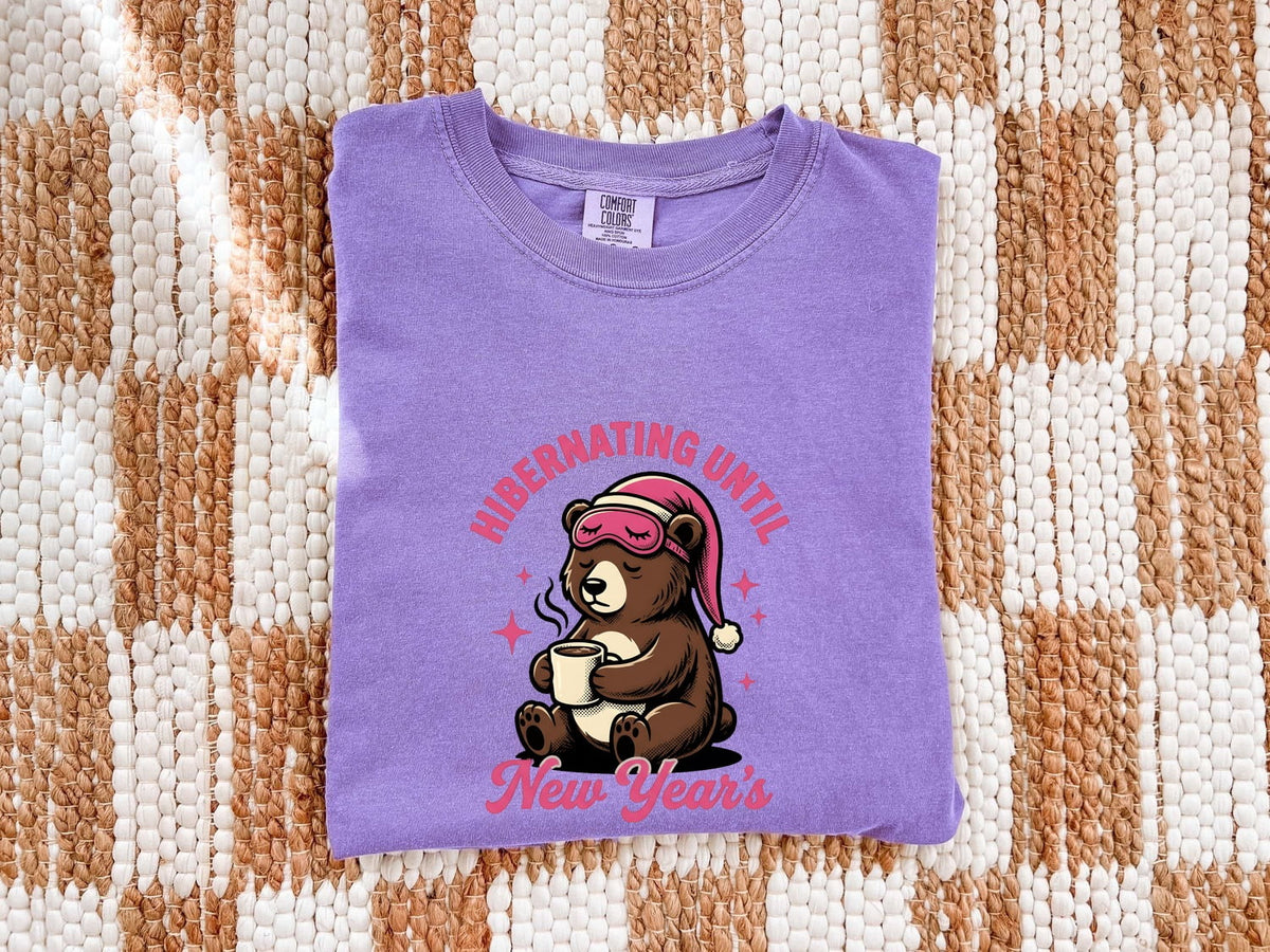 Hibernating Until New Year's Bear Shirt – Funny Winter Coffee Tee