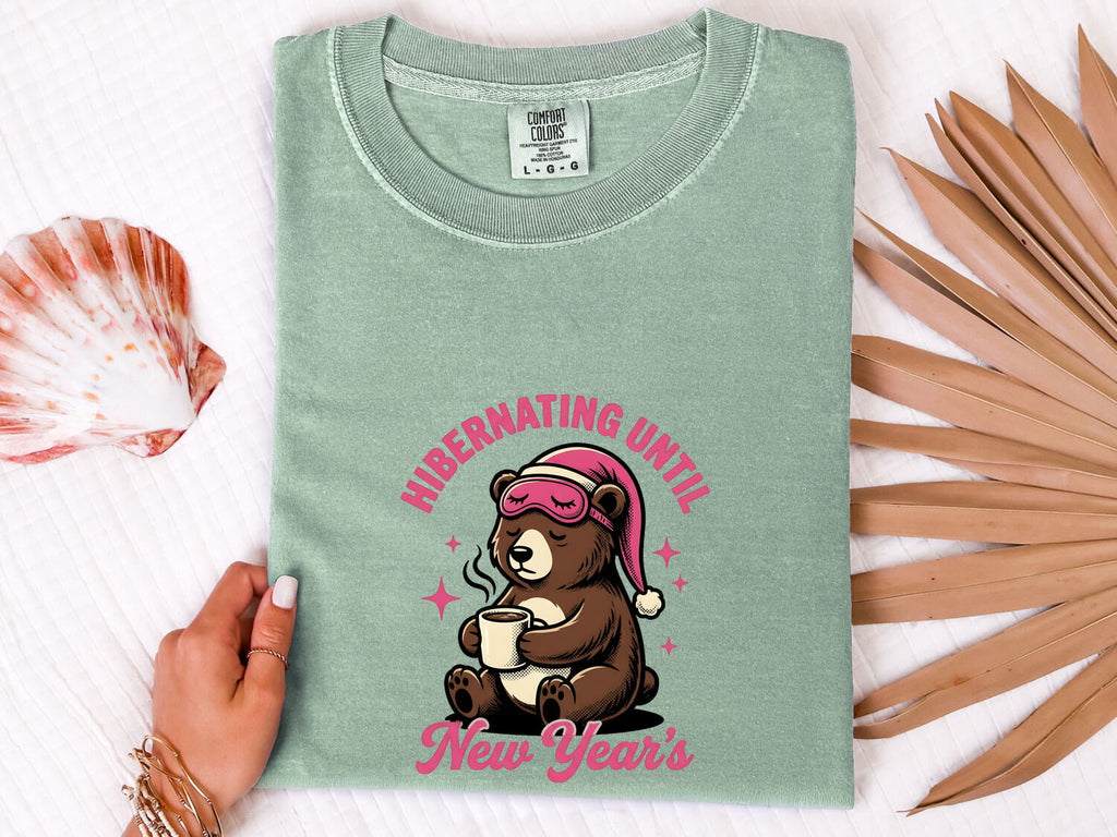 Hibernating Until New Year's Bear Shirt – Funny Winter Coffee Tee
