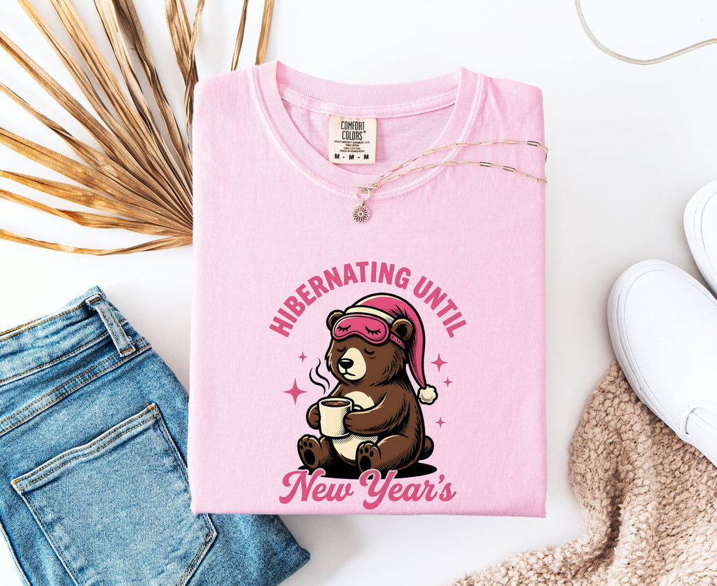 Hibernating Until New Year's Bear Shirt – Funny Winter Coffee Tee