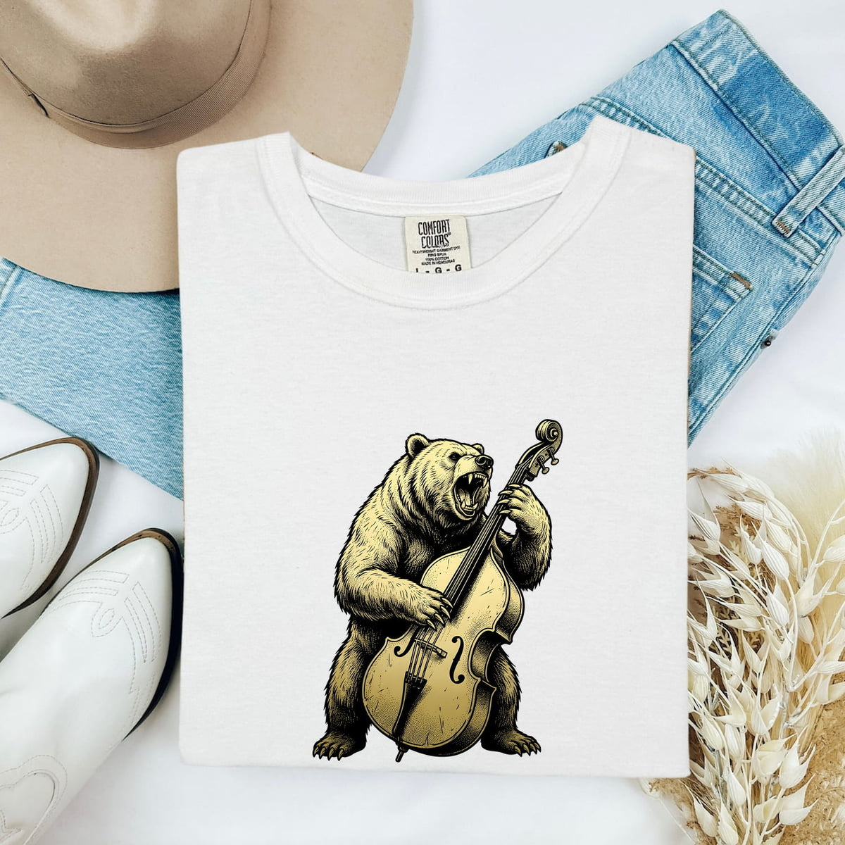 Bear Playing Cello Shirt – Funny Musician Graphic Tee