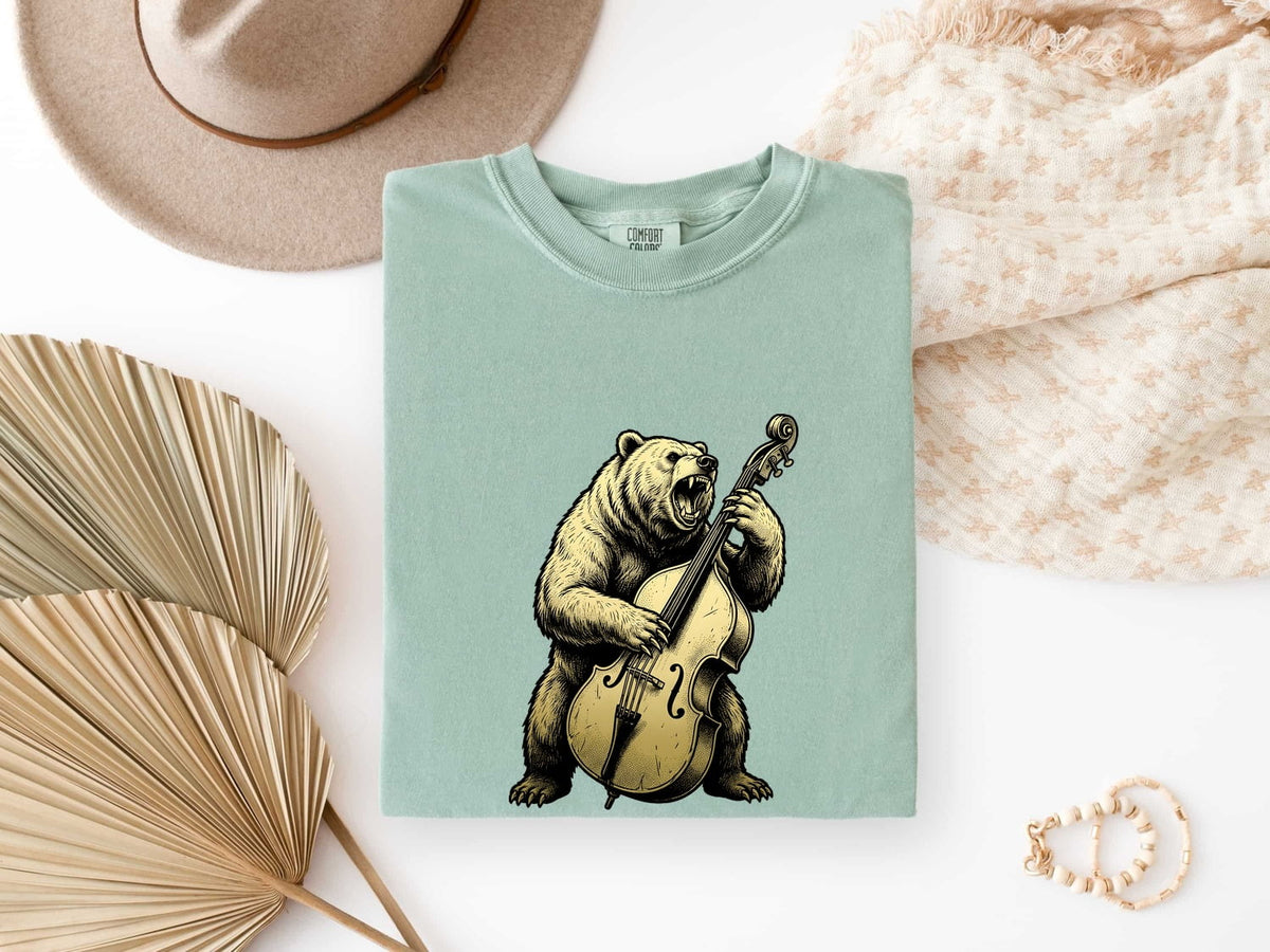 Bear Playing Cello Shirt – Funny Musician Graphic Tee