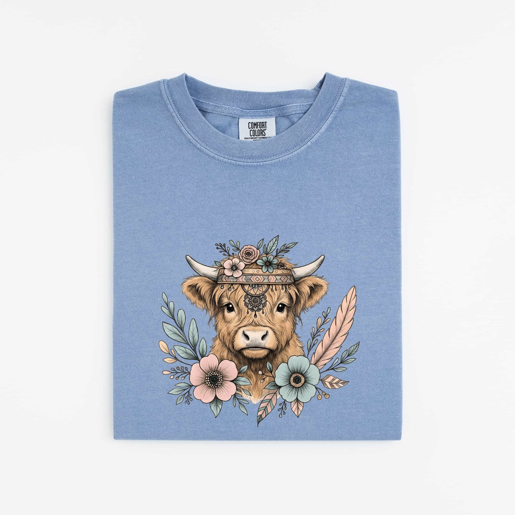 Floral Highland Cow Shirt – Western Cow Graphic Tee