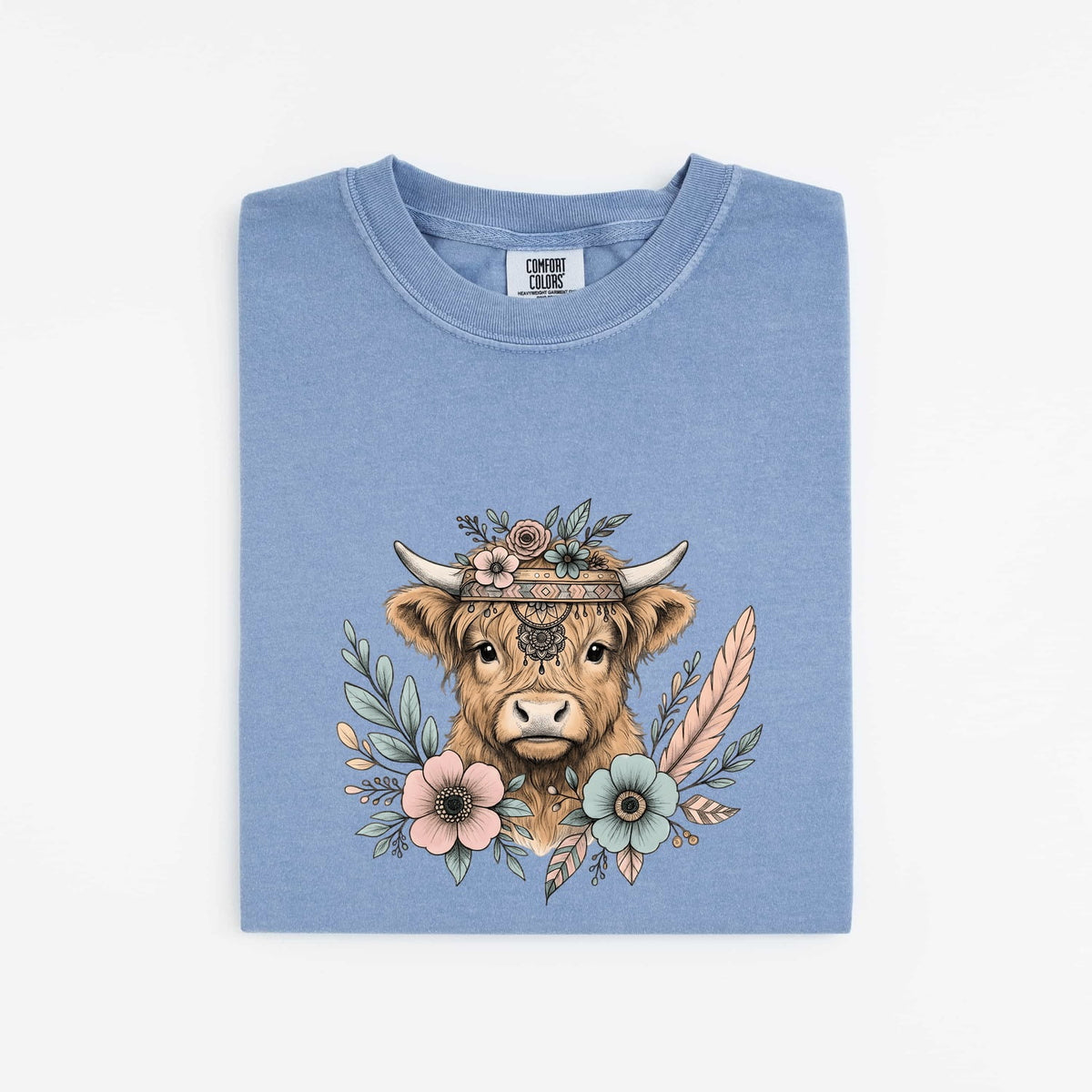 Floral Highland Cow Shirt – Western Cow Graphic Tee