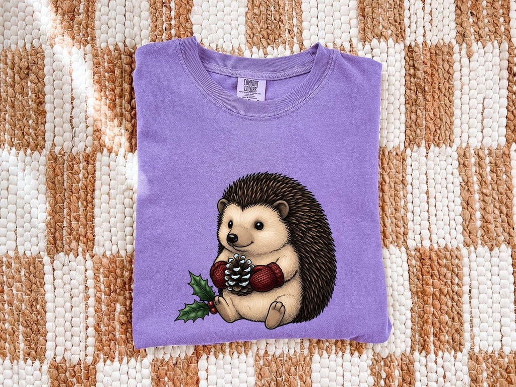 Christmas Hedgehog Shirt – Cute Woodland Holiday Graphic Tee