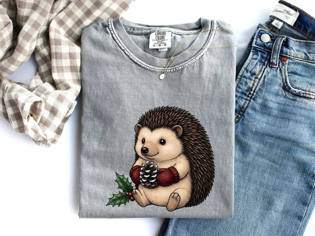 Christmas Hedgehog Shirt – Cute Woodland Holiday Graphic Tee