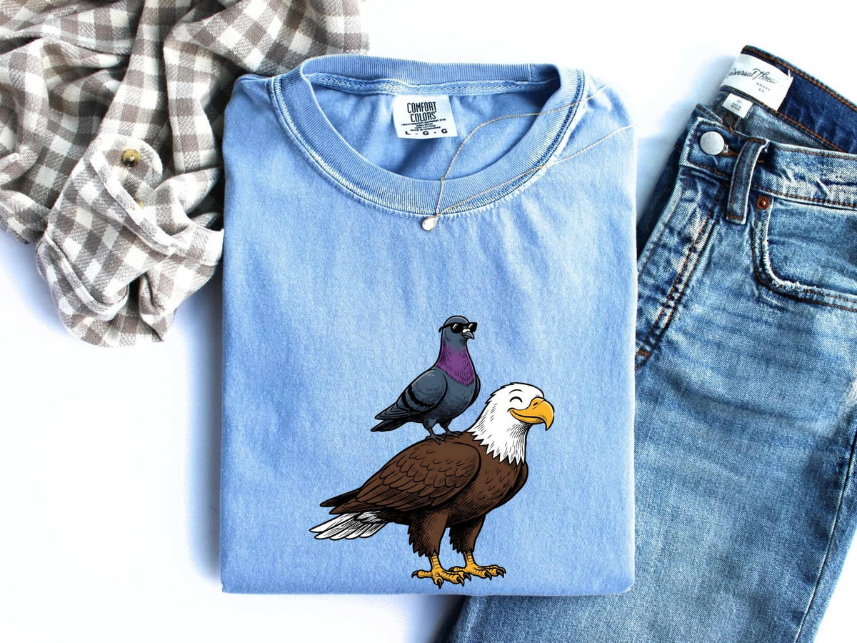 Funny Eagle & Pigeon Shirt – Weird Bird Graphic Tee