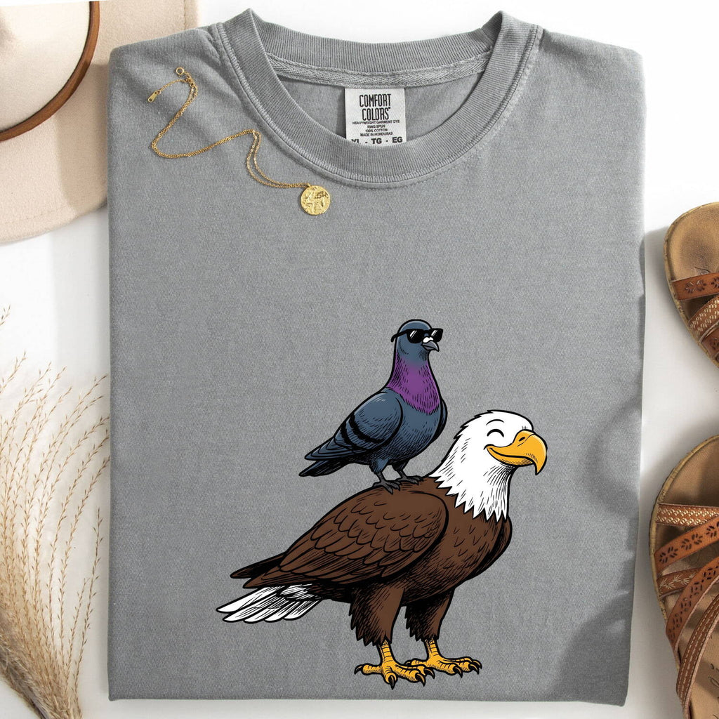 Funny Eagle & Pigeon Shirt – Weird Bird Graphic Tee
