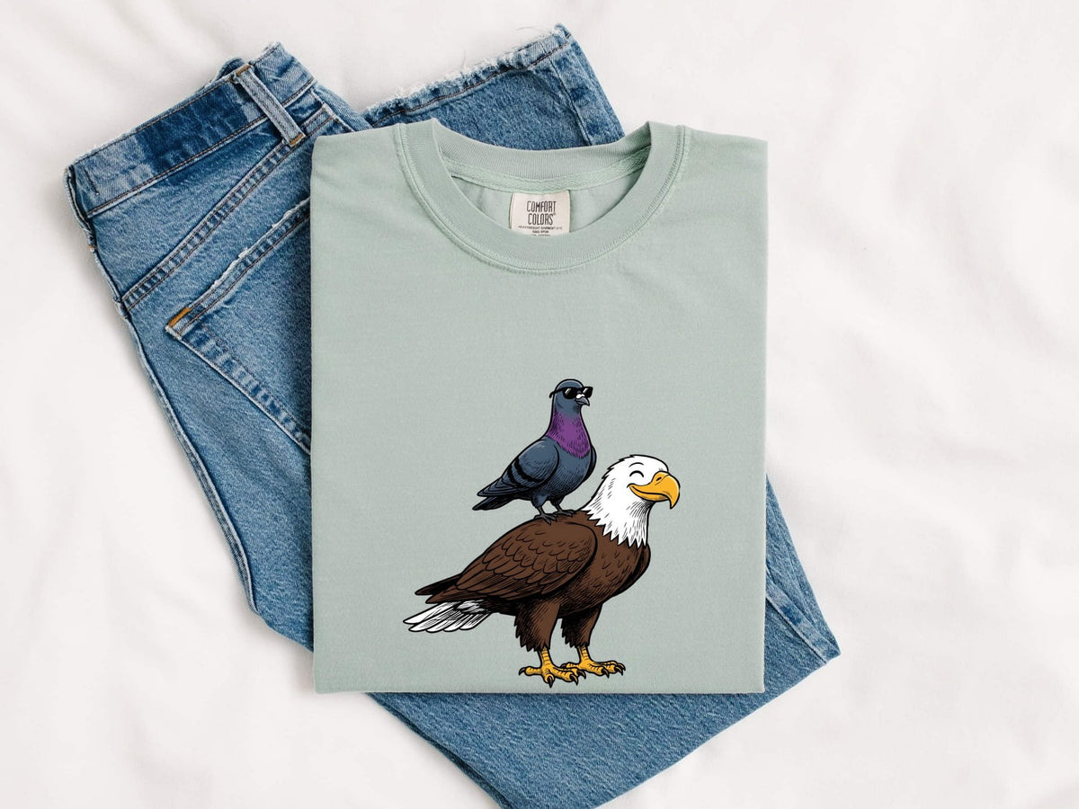 Funny Eagle & Pigeon Shirt – Weird Bird Graphic Tee
