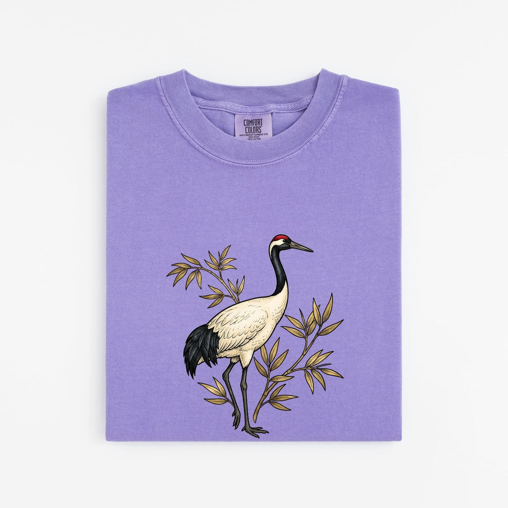 Red-Crowned Crane Botanical Shirt